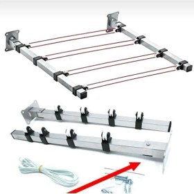 Resim YDGR Duvara Montajlı Makaralı Katlanabilir Çamaşır Kurutma Askısı – Yer Tasarruflu ve Pratik Tasarım 