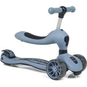 Resim Toys Oturaklı Çocuk Scooter 3 Tekerlekli Led Işıklı Scooter Yükseklik Ayarlı 1-5 Yaş Scooter Mavi 