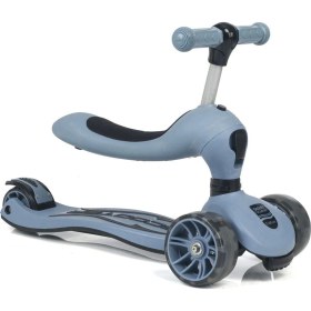 Resim Toys Oturaklı Çocuk Scooter 3 Tekerlekli Led Işıklı Scooter Yükseklik Ayarlı 1-5 Yaş Scooter Mavi 