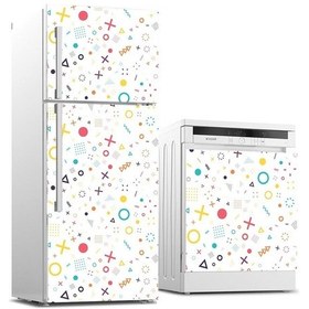 Resim Buzdolabı Ve Bulaşık Makinası Beyaz Eşya Sticker Kaplama Geometri (540884641) 