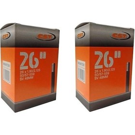 Resim CST 26x1.90/2.125 AV 48mm Motor Sibop İç Lastik 2'li Set Siyah 