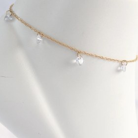 Resim Tua Moda 316l Çelik Gold Renk Zirkon Taşlı Halhal Çok Renkli 