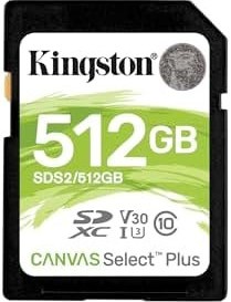 Resim Kingston SDS2/512GB Canvas Select Plus SD Kart Sınıf 10 UHS-I 