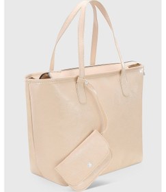 Resim Housebags Cüzdan Aksesuarlı Parlak Krem Büyük Kapasiteli Suya Dayanıklı Shopper Çanta 282 Parlak Krem 