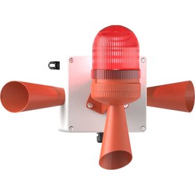 Resim MESAN Led Multifonksiyon 3x 43 Ses Siren Kırmızı 110-220vac Ms 5807.1. 