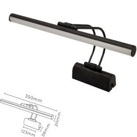 Resim 35 cm Mat Siyah Gün Işığı Banyo Duvar Ayna Tablo Aydınlatması Flüt Aplik Kuğu Aplik Ledli Aplik 