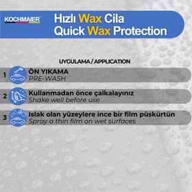 Resim Kochmaier Hızlı Wax Cila - Yüksek Parlaklık ve Boya Koruma, Su İtici Etkili - 1 Litre 
