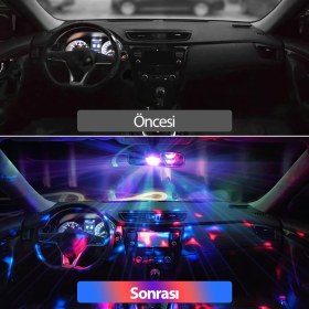 Resim Mega Oto Market Araç Içi Oto Araba Disko Topu Sese Duyarlı LED USB LED Lamba 