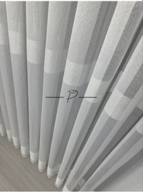 Resim Tül Perde Bantlı Şerit Anotella Desen Lüx Armür 3 Farklı Renk Seçeneği Ekru-Ekru Şerit 