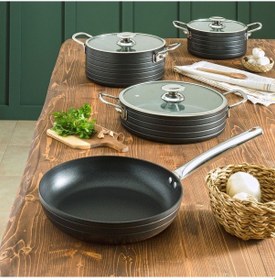 Resim Pierre Cardin Diamond Graniks Siyah 7 Parça Tencere Seti Siyah 