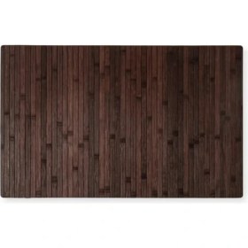 Resim Bambu Banyo Paspası Kaydırmaz Özellikli Taban 50 x 80 cm Koyu Kahverengi 