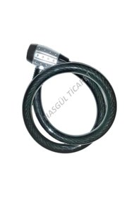 Resim HSGL MOTOSİKLET BİSİKLET ANAHTARLI HALAT KİLİT 25X150 Siyah - Fuşya 