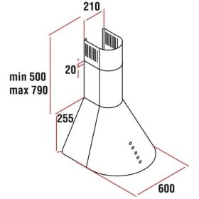Resim Alveus Schlosser Ovalado Rustik Siyah 60 cm Davlumbaz 