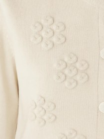 Resim Ekru Çiçek İşlemeli Kadın Hırka - EKRU / S 