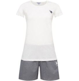 Resim U.s. Polo Assn. Kadın 207 Ekru Şort Takım Gri Melanj 