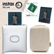 Resim Instax SQ Link Beyaz Yazıcı 10lu Square Film Kılıf ve Pleksi Çerçeve 