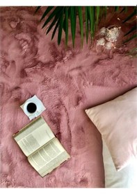 Resim Saraz Halı Peluş Halı Soft Gül Kurusu 