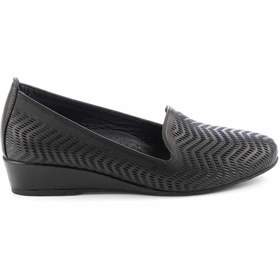 Resim Bambi Siyah Leather Kadın Dolgu Topuklu Ayakkabı K01531180303 