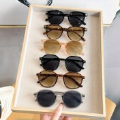 Resim 6 adet Unisex Vintage Oval Geometrik Çerçeve Moda Gözlük Seti, Arkadaş ve Aileye Hediye Olarak Mükemmel. 