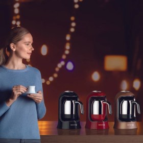 Resim Korkmaz Kahvekolik Pembe Otomatik Kahve Makinesi 