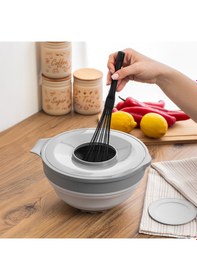 Resim Porsima S-00113 Katlanabilir Süzgeç Mikser Karıştırma Kabı Seti 