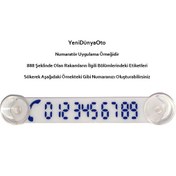 Resim Yeni Dünya Oto Araç Park Telefon Numaratörü Tel No Gösterici Numaratik Beyaz - Mavi 