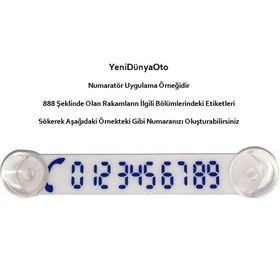 Resim Yeni Dünya Oto Araç Park Telefon Numaratörü Tel No Gösterici Numaratik Beyaz - Mavi 