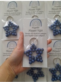 Resim 25 ADET LACİVERT YILDIZ ANAHTARLIK SÜNNET MEVLÜT HATIRASI Lacivert 