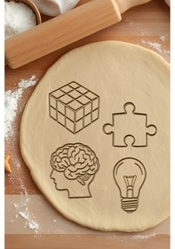 Resim Akıllı Ve Çalışkan Seti Kurabiye Kalıbı, Hamur Şekillendirici, Bisküvi Kalıbı, Kolay Kesim Ucu Beyaz 