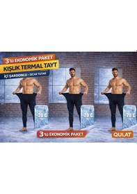 Resim Qulat 3'lü Kışlık İçi Şardonlu Termal Tayt Siyah 