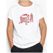 Resim Death Logo Beyaz Çocuk Tişört Beyaz 