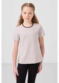 Resim Tommylife Taş-siyah Pamuklu O Yaka Standart Fit Basic İspanyol Paça Kız Çocuk Tayt Takım - 75192 Taş 