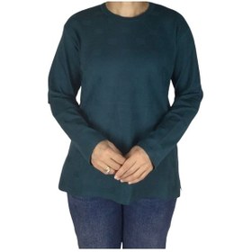 Resim Kadın Mimoza Sade Büyük Beden Anne Bluz Zümrüt 