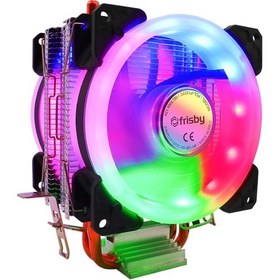 Resim FRISBY FCL-F1324C ÇİFT FANLI 4X BAKIR BORULU KULE TİPİ RAINBOW İŞLEMCİ FANI AMD/INTEL UYUMLU 