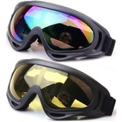 Resim 2 Adet Kayak Gözlüğü, Kar Motoru Motosiklet Gözlüğü Lens Toz Önleyici, Uv Koruması Renk, Sarı 