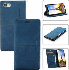 Resim ZCDAYE iPhone 7/iPhone 8/iPhone SE 2020 için Cüzdan Kılıfı Premium PU Deri Folyo Kapaklı Kılıf Kart Tutucu Destek Çubuğu Gizli Manyetik Yumuşak TPU Darbeye Dayanıklı Katlanır Kılıf iPhone 7 8 SE 2020-Mavi 