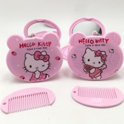 Resim Hello Kitty Kompakt Pembe Saç Tarak, Dahili Makyaj Aynası ile, Seyahat için İdeal - Sevimli ve Taşınabilir Tasarım, Saç Tarak 