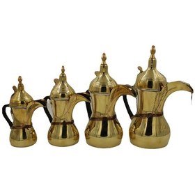 Resim Sarı Bakır 4'lü Mırra Cezve Seti 