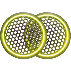 Resim L-Sound Neon Işıklı 20 cm Hoparlör ve Midrange Kapağı - 2 Adet - Sarı 