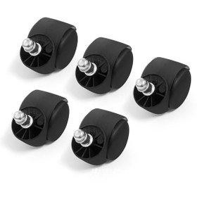 Resim Depolife Ofis Büro Koltuk Tekerleği 5 Adet Sekmanlı Teker Ayak Için Siyah Çalışma Koltuğu Yedek Parça 
