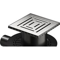 Resim V-Flow Kare 5607318 Yalıtımlı Duş Kanalı, Yandan Çıkışlı, 15X15 Cm, Dk 800 Kapak, Parlak Krom 