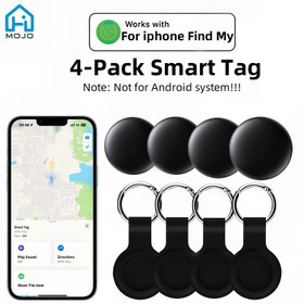 Resim 4'lü Akıllı Etiket A-Tracker, iPhone Find My APP için Kablosuz Cüzdan Takipçisi (sadece iOS için, Android için değil), Dünya çapında konumlandırma takibi Kayıp eşyalar, anahtarlar, Araba, Evcil hayvan, Bagaj, sırt çantaları, valizler, değiştirilebilir pil, Aylik ücret alınmaz (Bağlantı sırasında "Başka Eşya Ekle" seçeneğini seçin) 