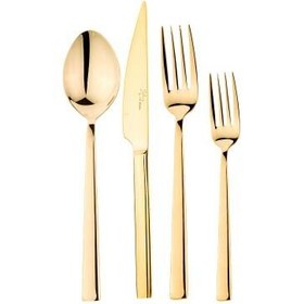 Resim Aryıldız Loft 24 Parça Çatal Kaşık Bıçak Takımı Parlak Gold Pvd 