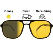 Resim Focus On Antifar Fotokromik 3in1 Gözlük | Gece Sürüş | Ekran | Güneş | TS018 