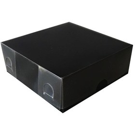 Resim Asetat Kapaklı Karton Kutu Düz Renk 8X8X3 50 Adet Siyah N11.9159 