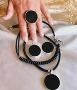 Resim Doğaltaş Gümüş Onix Taşlı Set 