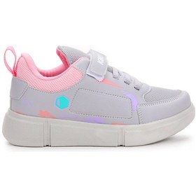 Resim Kiko Kids Cırtlı Fileli Kız/erkek Çocuk Spor Ayakkabı 3013 Buz - Gri 