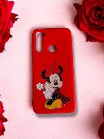 Resim Merwish Xiaomi Redmi Note 8 Uyumlu Kamera Lens Korumalı Papatyalı Minnie Desenli Lüx Telefon Kılıfı Kırmızı 