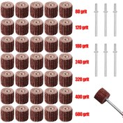 Resim 23 adet Premium Zımparalama ve Parlatma Flap Tekerlekleri ile Mandrenli Dremel Aksesuarları için Zımparalama Makinesi Flapper Zımparalama Matkap Döner Araç - Zımparalama ve Bitirme DIY Takı Parlatma ve Parlatma 