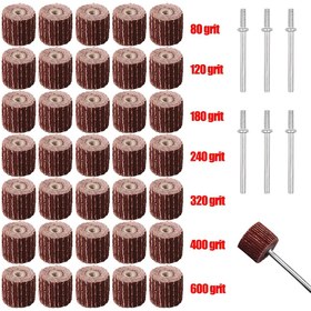 Resim 23 adet Premium Zımparalama ve Parlatma Flap Tekerlekleri ile Mandrenli Dremel Aksesuarları için Zımparalama Makinesi Flapper Zımparalama Matkap Döner Araç - Zımparalama ve Bitirme DIY Takı Parlatma ve Parlatma 